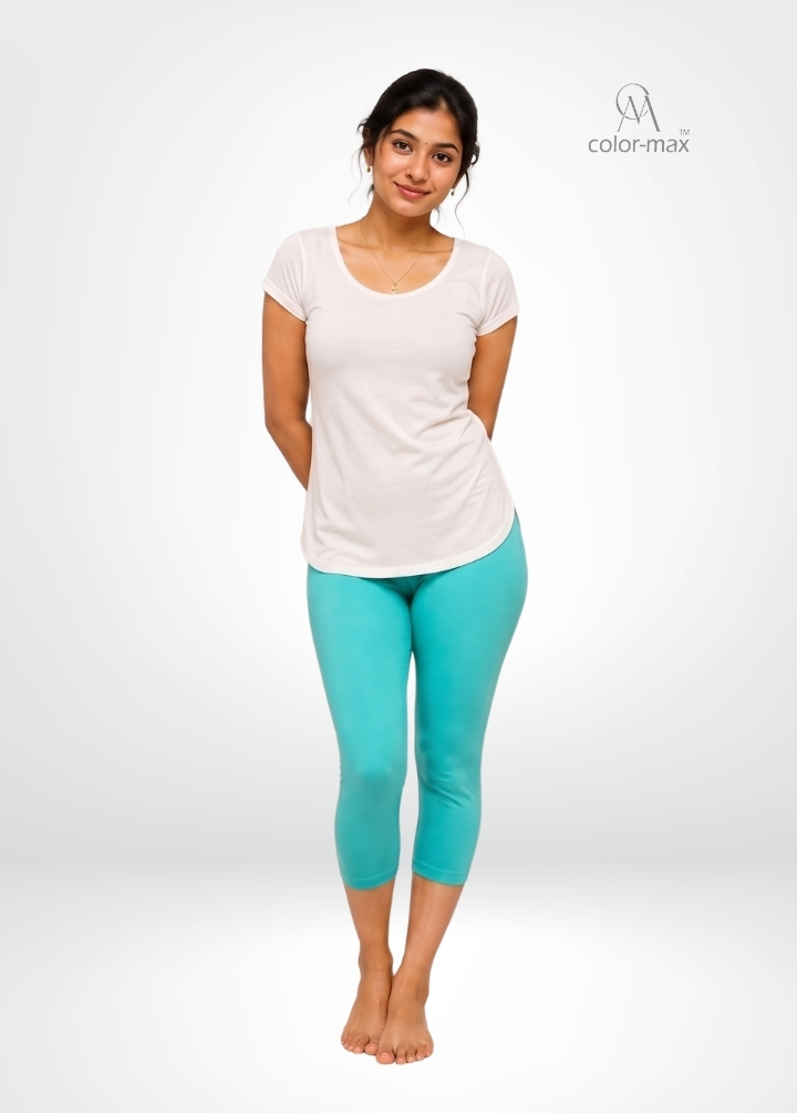 RELIANCE GREEN - Premium Cotton Lycra Capri Leggings